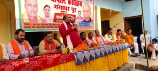किसान मोर्चा के प्रदेश अध्यक्ष ने गंगधरपुर में लगाई चौपाल, गिनाई भापा सरकार की उपलब्धियां 